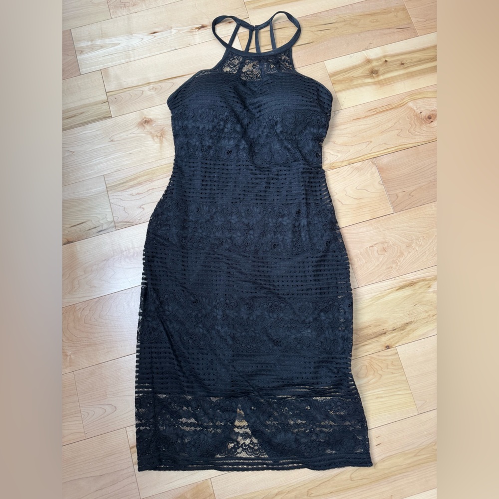 Elegant Guess Black Lace Dress